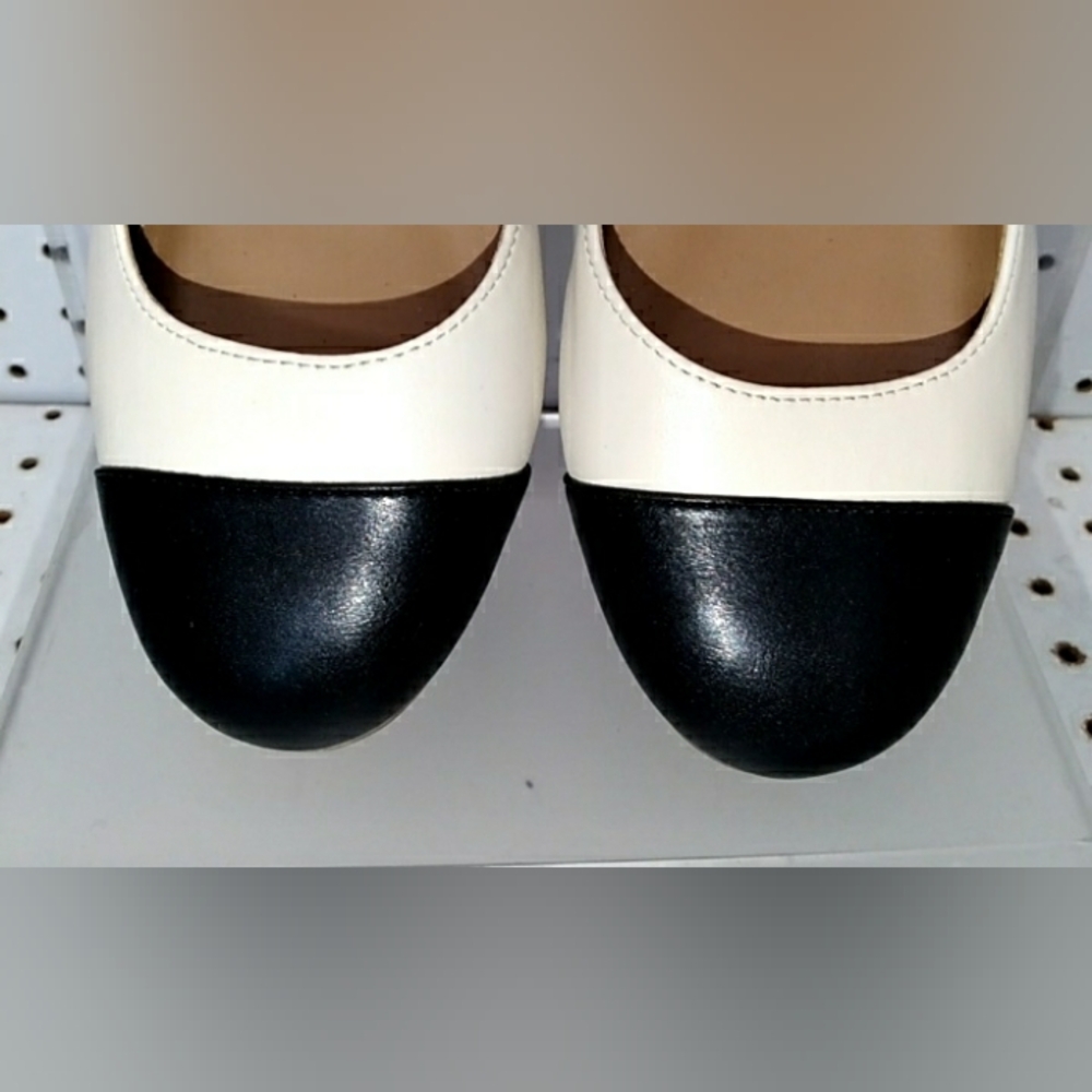 AEROSOLES Two-tone Sandals 2" Low Block Heel Pump Slingback Close-toe - Picture 3 of 7